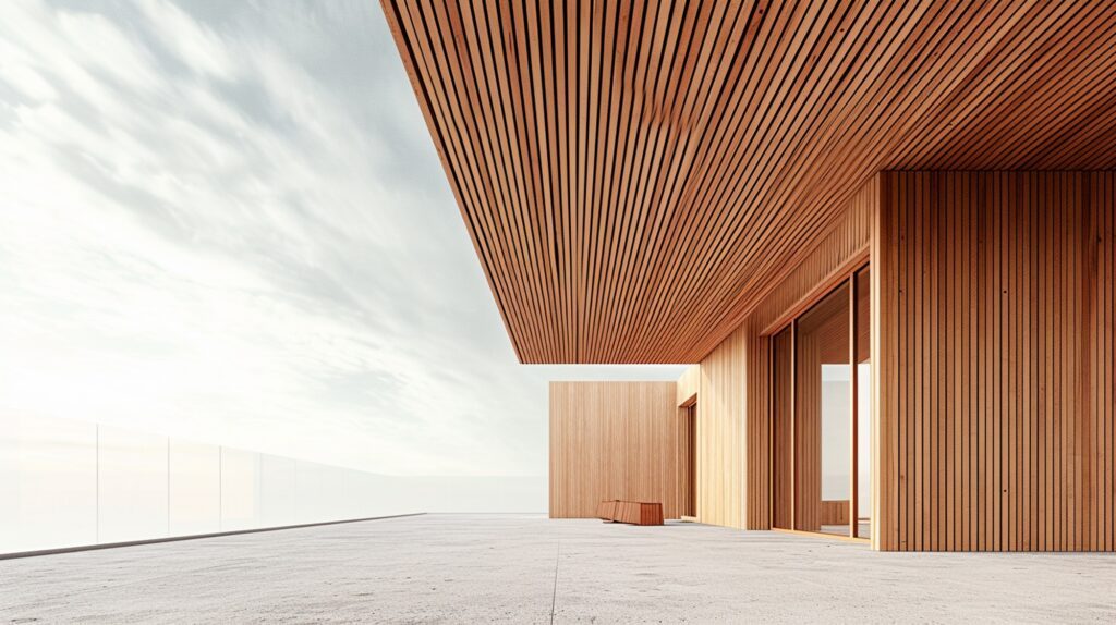 طراحی و اجرای نمای ترمووود ساختمان